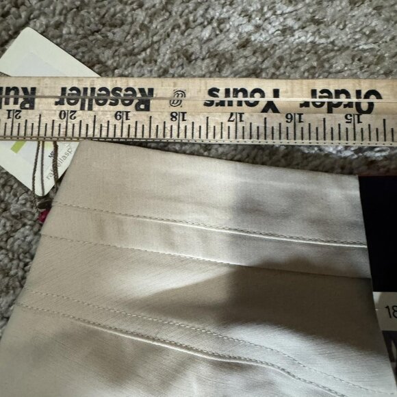 Raffaella Pants Womens 18W Stone Curvy Straight Leg Dress Career Office Khaki - Picture 10 of 12